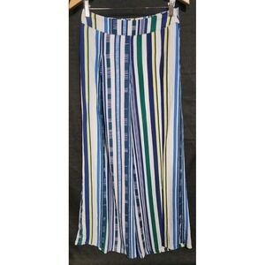 L'ATISTE‎ Gaucho Pant Palooza Multicolor Stripe Beach Dressy New Sz Md Womans